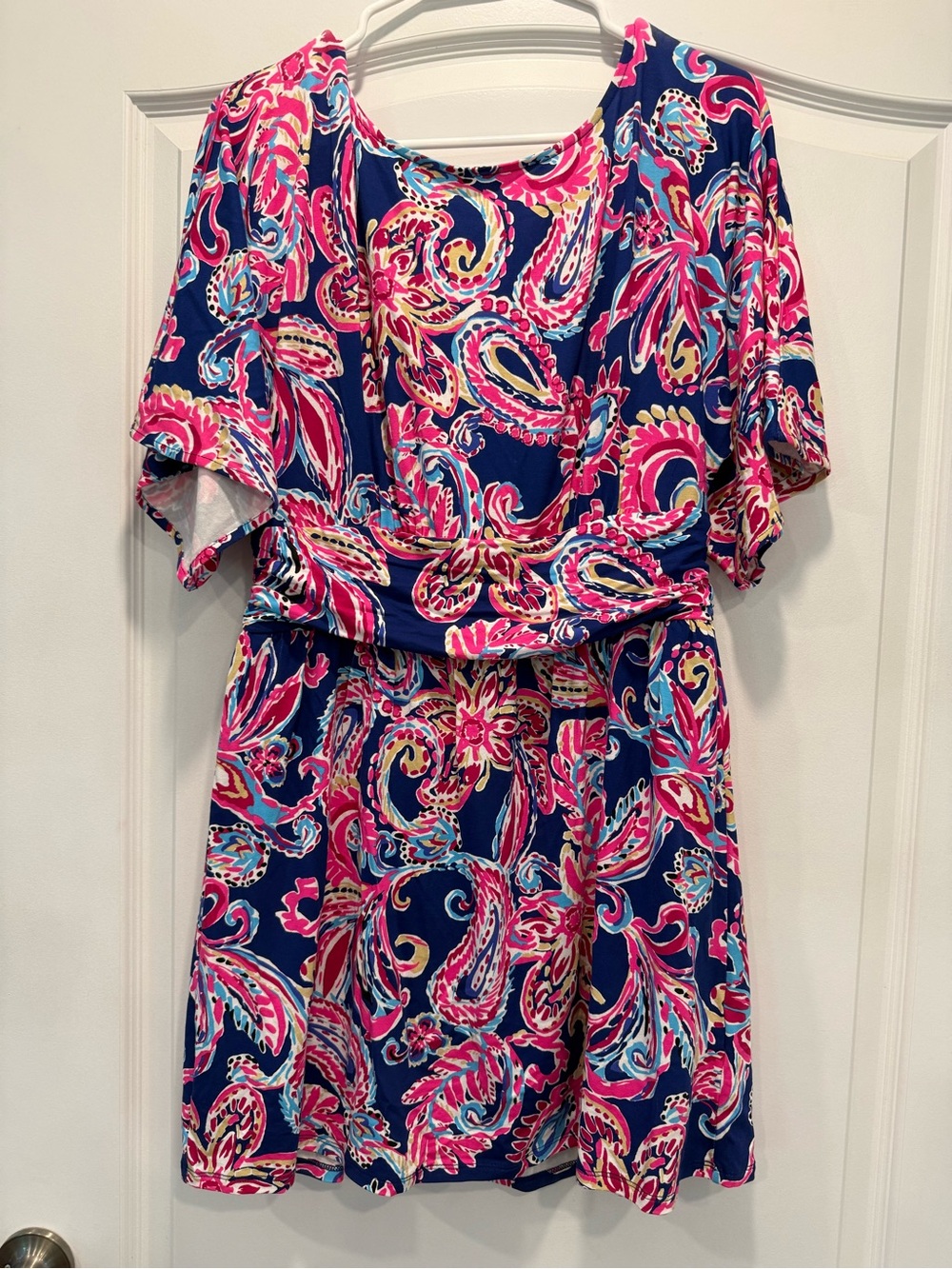 Lilly Pulitzer Navy Pink Multicolor Paisley Mini Dress
